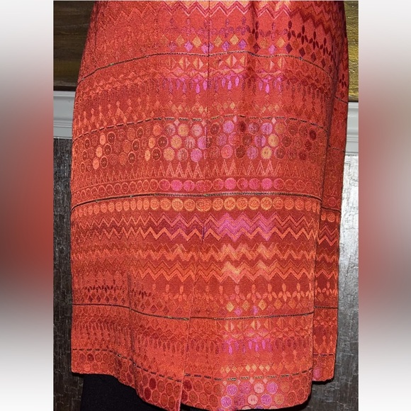 George Simonton 2PC Suit Jacquard Geometric Print Skirt & Jacket SZ 12 - Picture 8 of 14